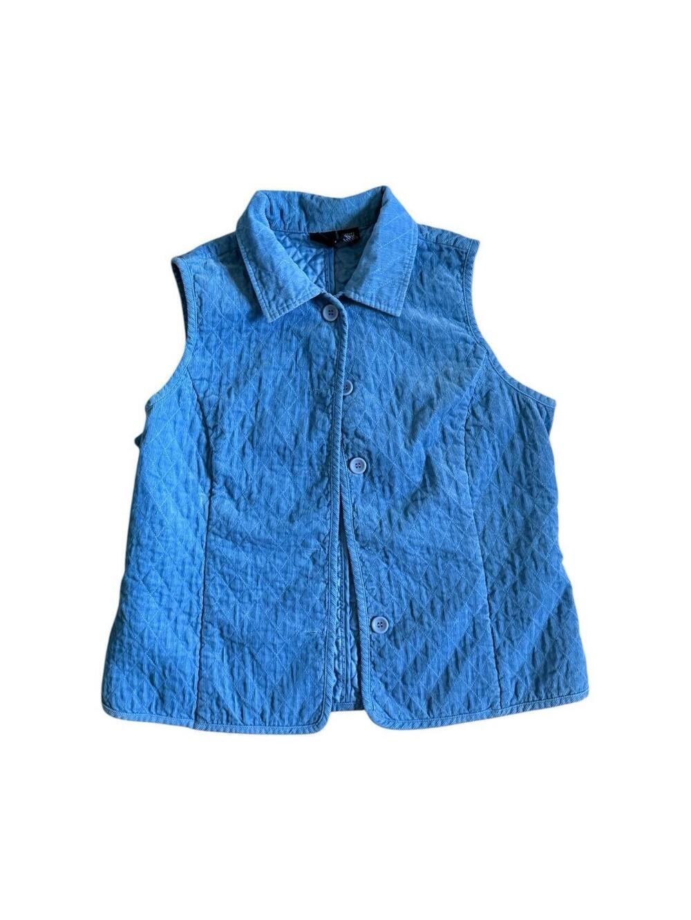Vintage Y2K Corduroy Quilted Down Vest Size Large